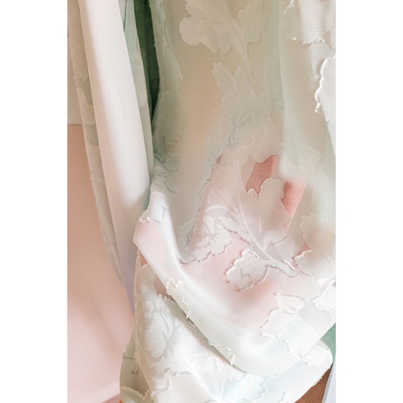 Vintage Sheer Floral Two Piece Robe & Slip Matching Set L.A. Intimates Nightgown - Picture 7 of 16